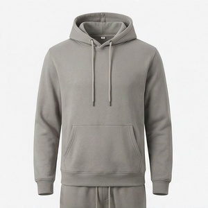 Sweat-shirt à capuche gris unisexe, manches longues, couleur unie, pull décontracté avec cordon de serrage et poche avant pour adultes, vêtements d'automne - Product Image 1