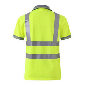 Chemise de travail haute visibilité en polyester à manches courtes avec bande réfléchissante de haute qualité - Product Image 3