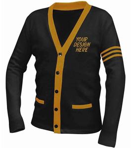 Precio al por Mayor y Logotipos Personalizados de Alta Calidad en Suéteres Tipo Cárdigan Unisex, Letras Bordadas, Tejido Acrílico, para Hermandades y Fraternidades - Product Image 1