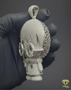 Colgante Premium de Personaje de Dibujos Animados con Diamantes de Moissanita y Cadena de Plata 925 - Product Image 5