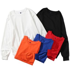 เสื้อสเวตเตอร์แขนยาวของผู้ชายเสื้อสเวตเตอร์คอตตอนผสมสีพื้นสำหรับใส่ลำลอง - Product Image 1