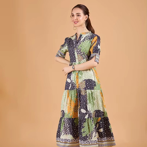 Vestido Midi de Verano para Mujer, Estilo Casual, Cintura Imperio, Línea A, Alta Calidad, Precio al por Mayor - Product Image 1