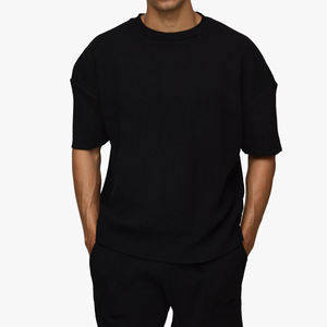 Camisetas y Pantalones Cortos al por Mayor OEM con Logotipo Personalizado, Estilo Retro Lavado, 275g, 100% Algodón, Camiseta Holgada para Hombre - Product Image 1