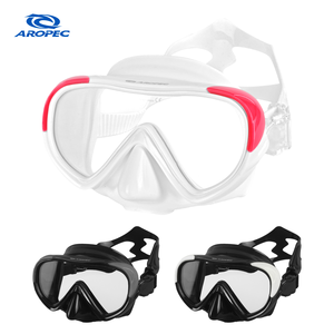 Masque de plongée professionnel OEM à lentille unique en verre trempé avec sangle à ajustement rapide pour la plongée avec tuba et la natation - Product Image 1