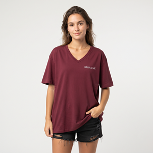 Camiseta Corta de Algodón con Cuello en V Extra Grande para Mujer, Transpirable, Informal, Holgada, Estilo Urbano, Top de Moda Femenina - Product Image 3