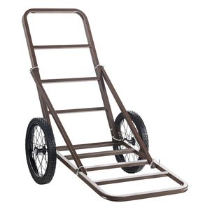 Carrello Pieghevole per Trasporto Cervi con Capacità di 136 kg, Ruote Grandi in Gomma e Maniglia Ergonomica, Carrello da Campeggio Resistente - Product Image 1