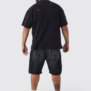 Nouveau T-shirt Homme Slim Fit Effet Usé 2026, Impression Logo Personnalisé, Effet Délavé à l'Acide, 100% Coton, Prix Abordable, Manches Courtes - Product Image 3