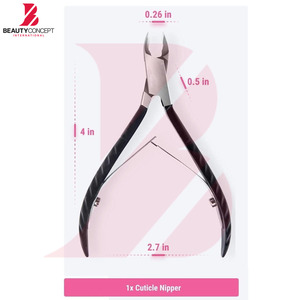 Anti-Slip Color Black Best Grip Cuticle Nipper Professional Stainless Steel Nail Trimmer Sharp Blade Manicure <b>Tool</b> - Product Image 6