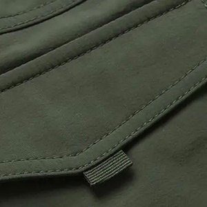 Men Elastic Waist <b>Cargo</b> <b>Pants</b> Casual Tapered Leg Midweight Woven <b>Green</b> - Product Image 3