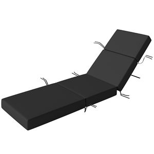 Cuscino per Chaise Longue da Esterno Grigio Spesso 4 Pollici con Lacci 21x72 Pollici per Patio - Categoria Prodotto: Cuscini e Imbottiture da Esterno - Product Image 1