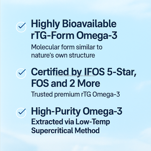 น้ำมันปลา rtg Omega 3 60แคปซูลพร้อมการดูดซึมสูงและสารต้านอนุมูลอิสระธรรมชาติบริสุทธิ์สำหรับผู้ใหญ่ - Product Image 4