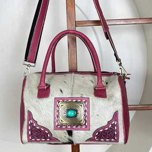 Sac de voyage de luxe 2026 en cuir véritable fait main, durable, style sport, avec clous turquoise, idéal pour le week-end - Product Image 2