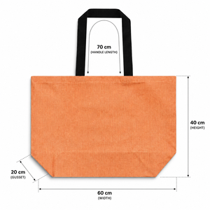 Laminated Recycled Cotton Jumbo Shopping Bag 60x40x20cm Large Capacity Custom Logo Wholesale Promotional Tote Private Label OEM - Product Image 3