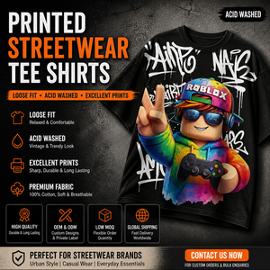 Camiseta Oversize de Poliéster/Algodón Estampada Digitalmente de 200 Gramos para Moto y Ciclismo, Ajuste Holgado, Venta al por Mayor - Product Image 1