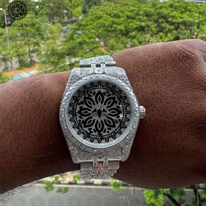 Montre de luxe en acier inoxydable Charm Jewells, cadran de 38 mm, bracelet de 20 mm, boîtier rond, mouvement à quartz analogique, aiguilles lumineuses, fermoir pliant - Product Image 4