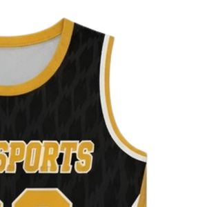 Maillot de lacrosse unisexe noir et or en polyester léger – Tenue de sport athlétique pour l'entraînement et les équipes - Product Image 6