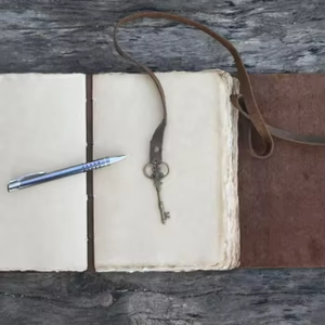 Handmade Exclusive Creative Antique Vintage Leather Journal <b>Notebook</b> Key-<b>Lock</b> Deckle Edge Embossed Sketching Writing Promotional - Product Image 3