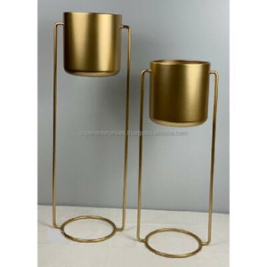 Design tendance Intérieur et extérieur Plancher sur le toit Balcon Décor Laiton Métal Plantes Jardinières et Pots à prix compétitif. - Product Image 6