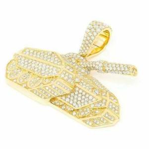 จี้เพชร CZ ชุบทองแบบ Iced Out สไตล์ฮิปฮอป สร้อยคอพร้อมจี้ ดีไซน์เก๋ เครื่องประดับสั่งทำพิเศษ - Product Image 1