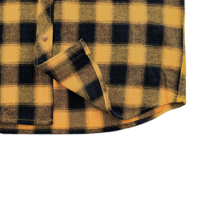 OEM High Quality Yellow Black <b>Checkered</b> Men Casual Long Sleeve Shirts Low MOQ Trucker Plaid Jacket <b>Top</b> Cheap Price Flannel Shirt - Product Image 6