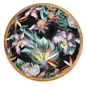 Bol rond en bois de manguier émaillé pour la décoration de la table à la maison et à l'hôtel, bol en bois rustique à prix abordable - Product Image 3