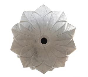 Lavabo de Lujo de Mármol Blanco Tallado a Mano con Diseño de Flor de Loto, Encimera de Baño de Piedra Natural - Product Image 5