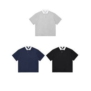 Polo en coton tricoté pour homme, manches courtes, couleur unie, respirant, coupe décontractée classique - Product Image 2