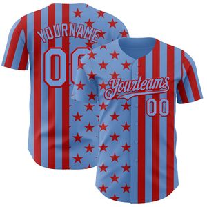 Maillot de baseball personnalisé unisexe à manches courtes avec boutons sur le devant, motif drapeau sublimé en polyester imprimé Yourteams 00, chemises classiques - Product Image 4