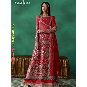 Ssumaira présent fête de l'Aïd Asim Jofa en mousseline de soie brodée 3 pièces femmes formelles Salwar Kameez vêtements sans rides - Product Image 6