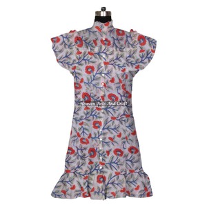 Bohemian Cotton Printed Ladies Dress Cotton Printed Dress Cotton Dress Women Trendy <b>Tunic</b> <b>Top</b> - Product Image 4