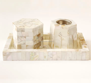 White <b>Mother</b> Pearl 2024 Religious Incense Burner Set MOP Floral Inlay Handmade Sandalwood Bakhoor <b>Gifts</b> Arabian Eid Mubarak - Product Image 2