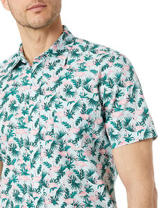 Men's Blue Solid Short Sleeve Casual <b>Shirt</b> Turn-down Collar Poplin Cotton 320g Knitted Summer Breathable Style - Product Image 6