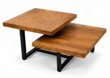 Table basse en bois TACASA avec structure métallique, style japonais moderne, étagère de rangement, meubles de salon - Product Image 4