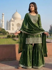 ABAYA Étnica para Mujer, de Poliéster, Manga Larga, con Cuentas, para Fiestas, Transpirable, Corte Regular, Hecha en India, Precio al por Mayor - Product Image 2