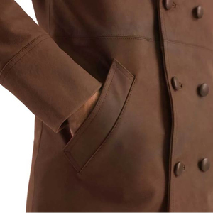 Chaqueta de Motociclista de Cuero Genuino Marrón, Elegante, Duradera, de Primera Calidad, Informal, para Hombre, con Logotipo Frontal, para Otoño - Product Image 4