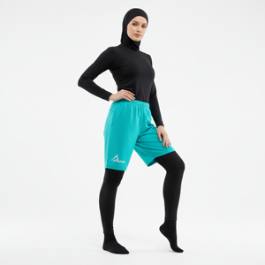 Elastic Waist Quick Dry Breathable Plus Size Hijabi Women Modest Workout 2 in 1 Short Compression Liner Training Fitness Apparel - Product Image 1