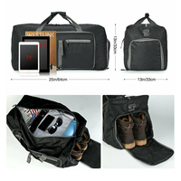 Sac de sport décontracté en polyester noir avec logo personnalisé, capacité 30-40L, sangle réglable pour hommes, vente en gros