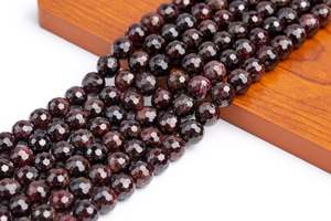 ลูกปัดหินแดงการ์เนตธรรมชาติทรงกลมเหลี่ยมเพชรพลอยขนาดเล็ก สำหรับทำเครื่องประดับ สร้อยข้อมือ สร้อยคอ DIY - Product Image 6