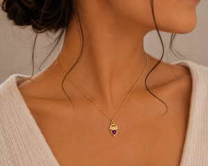 Handcrafted Vintage Christian Children's 925 Sterling <b>Silver</b> & 18K Gold Plated Ruby Party <b>Charm</b> Pendant - Product Image 1