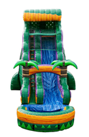 Toboggan aquatique gonflable en PVC certifié CE, taille et couleur personnalisées, toboggan en forme de palmier pour enfants, 500 cm
