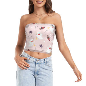 Women's Cute Pattern Sublimation Tube <b>Top</b> Light <b>Pink</b> Season Strapless <b>Cropped</b> <b>Top</b> Apparel for Women breathable OEM 2026 - Product Image 3