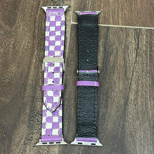 Correa de Reloj Apple de Cuero Genuino de Diseño Nuevo Directo de Fábrica, Diseño de Tablero a Cuadros, Correa de Repuesto Elegante para Unisex - Product Image 6
