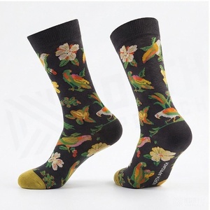 North Approach Crew <b>Socks</b> Floral Pattern Breathable Spandex <b>Polyester</b> Adult Summer Casual <b>Socks</b> - Product Image 3