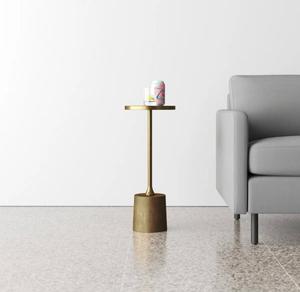 Mesa de Centro Moderna y Minimalista para Sala de Estar, Base Redonda de Metal, Muebles Hechos a Mano, Diseño Acogedor - Product Image 2