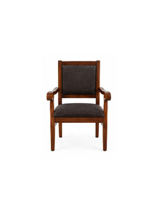 Sillón Clásico de Madera Maciza con Asiento Tapizado y Respaldo Curvo, Elegante Silla de Comedor para Muebles de Hotel y Restaurante - Product Image 3