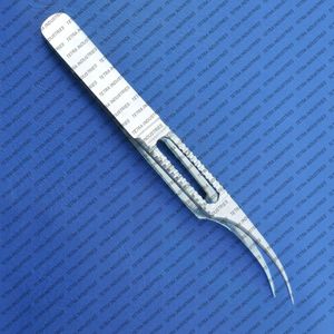 Hoskin les mieux notés # 16 Micro-pinces à tissus courbées à pointe fine rainurée, instrument microchirurgical en acier inoxydable, pinces chirurgicales CE - Product Image 5