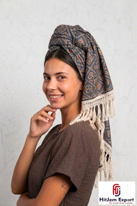 Custom Printed <b>Square</b> <b>Scarf</b> With Tassel Soft Lightweight Fabric Women Fashion Headscarf Low MOQ OEM Manufacturer Supply - Product Image 3