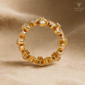 Bague de luxe pour femme en or massif 14K 18K, forme fleur et poire, avec diamants de laboratoire, bague florale entièrement sertie de diamants - Product Image 3