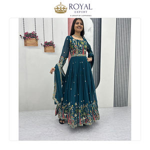 Professionnels dans la vente de la meilleure collection de vêtements indiens, magnifiques ensembles Anarkali en faux georgette avec broderies. - Product Image 6