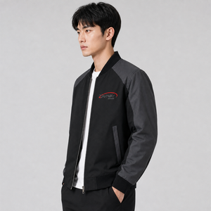 New Arrival <b>Men</b> Bomber <b>Jacket</b> Custom Logo <b>Lightweight</b> Full Zipper Casual Streetwear Windproof Outerwear Bomber <b>Jacket</b> for <b>Men</b> - Product Image 4
